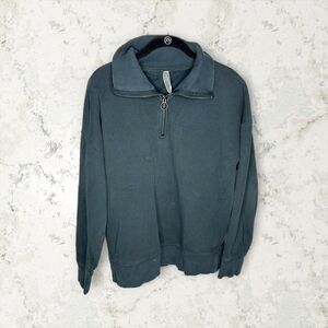 Athleta Teal Quarter-Zip Sweatshirt